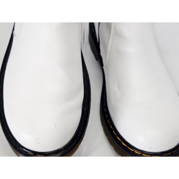 Dr. Martens Big Kid's White Leather Chelsea Boots Size 4 J 117 - Picture 6 of 16
